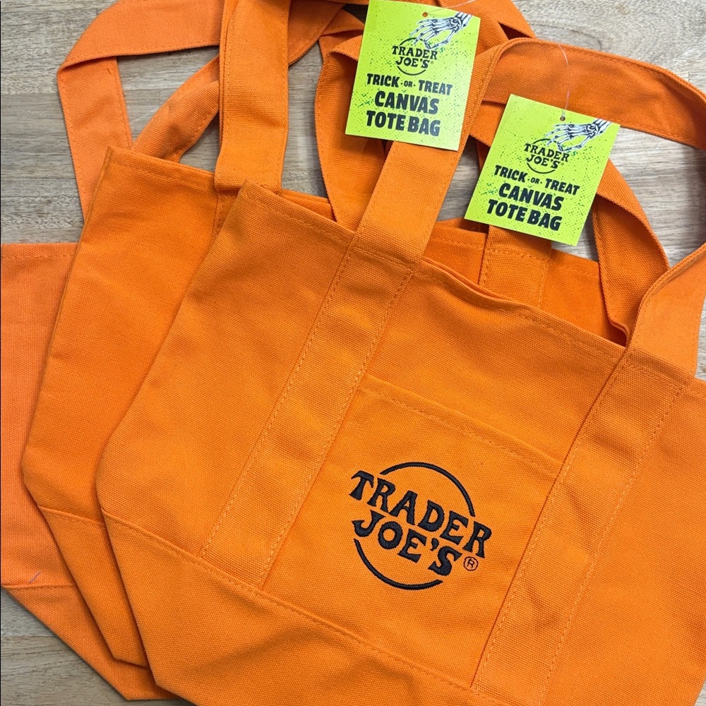 Trader Joe's Orange Canvas Tote Bag
